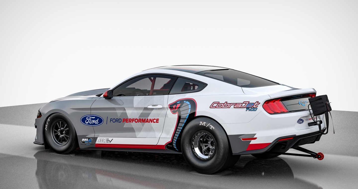 Ford estimates a quarter-mile time in the low eight seconds at 170 mph