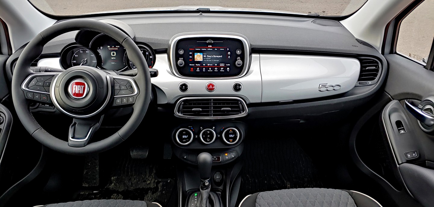 The 7-inch infotainment screen in the 2020 Fiat 500X is small, but offers plenty of screen space for the size of the vehicle