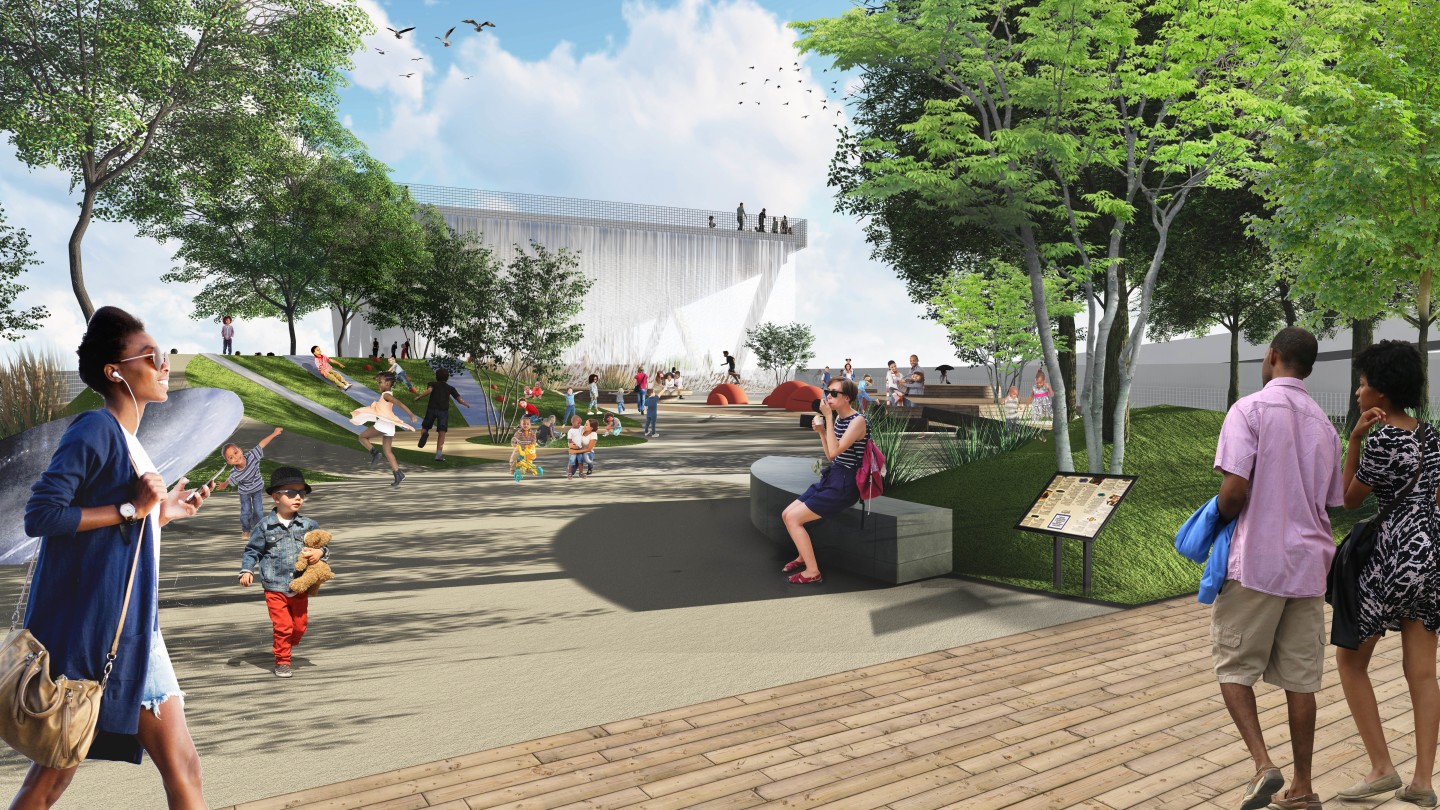The 11th Street Bridge Park will include garden areas, an educational center, amphitheater, and more