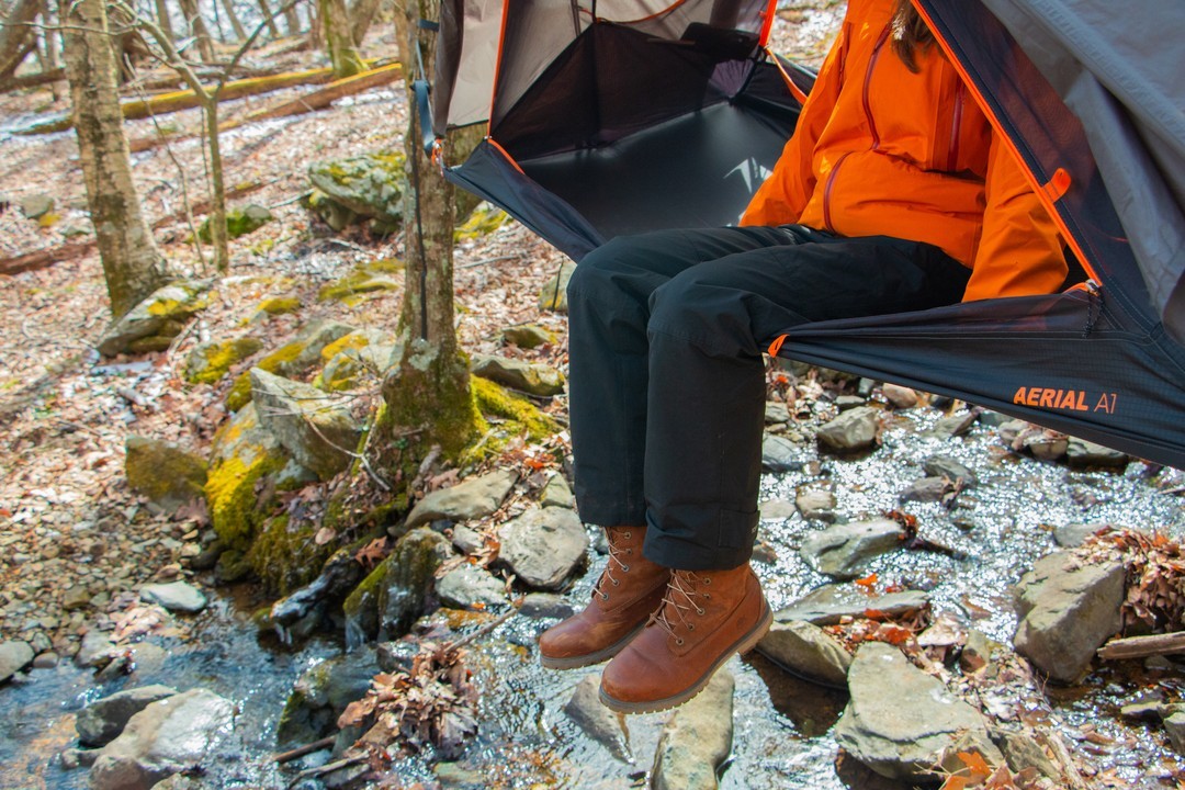 The Aerial A1 is a hammock tent that takes campers off-ground for a better night's sleep