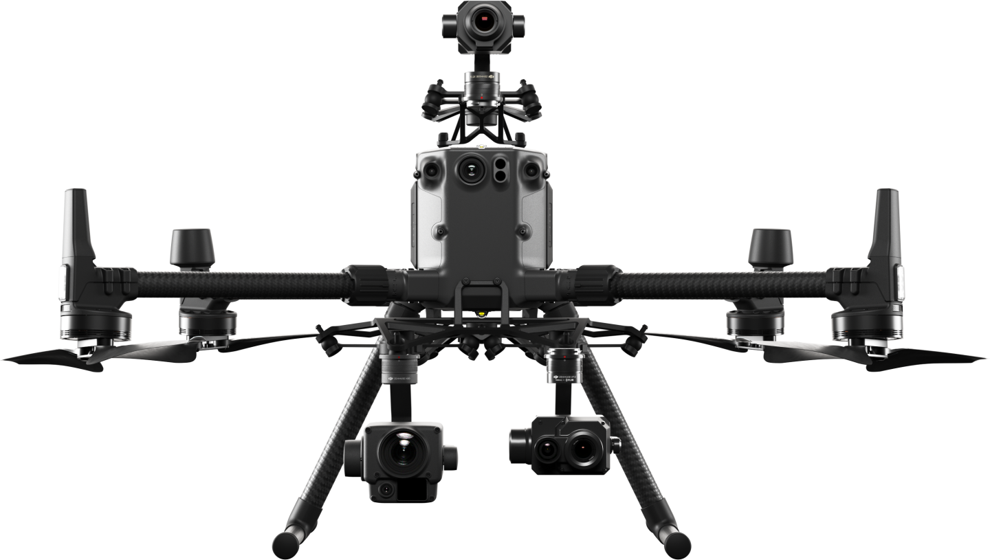 The Matrice 300 RTK drone is can accommodate up to three payloads at once