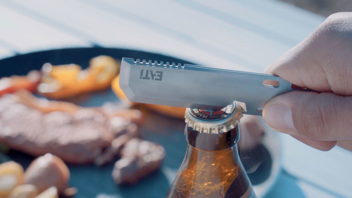 If you happen to have packed a beer or other beverage that requires a bottle opener, the EATI has you covered