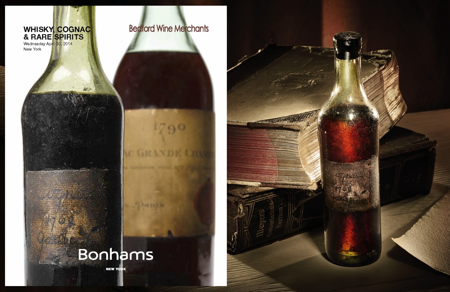 This small bottle of 1762 Gautier Cognac was auctioned by Bonhams in New York on April 30, 2014, selling to an online bidder for a final price of $59,500.