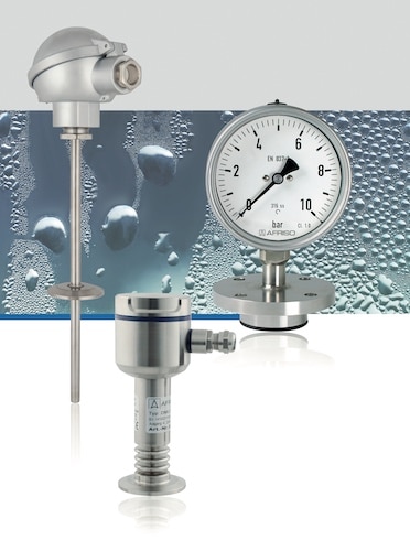 Pressure, temperature, level: Engineers, system designers and technicians benefit from the complete AFRISO product range for the instrumentation of their systems and plants. AFRISO measuring and control components cover the measuring ranges 0/2.5 mbar to 0/4,000 bar, -50 °C to +1,100 °C and, for level, 0/20 cm to 0/250 m..