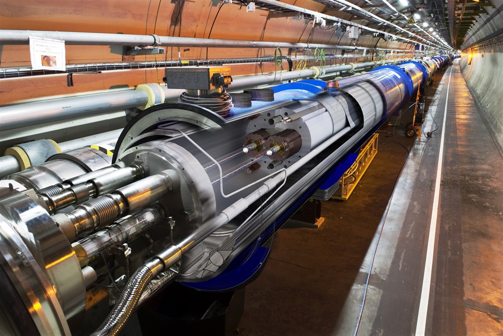 A 3D render of the Large Hadron Collider