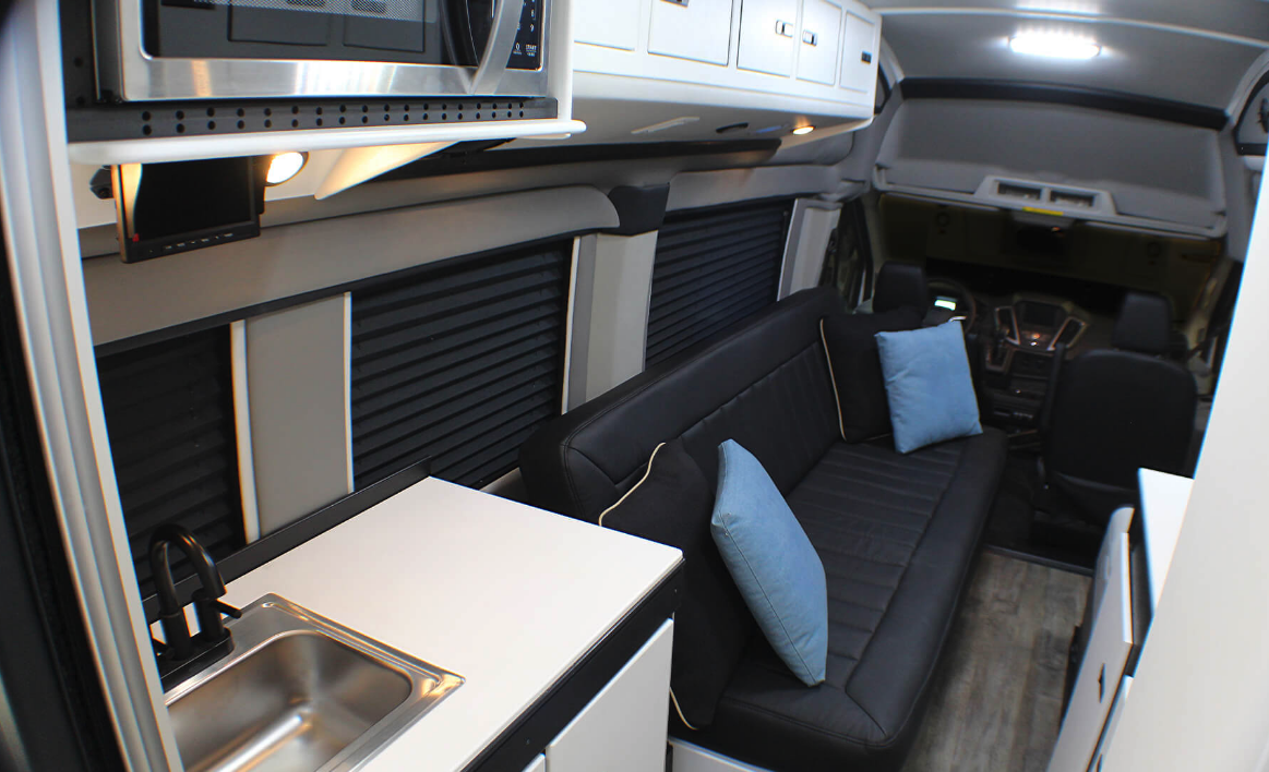 Inside the Embassy Traveler Sport camper van