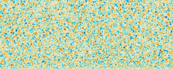 An image of the Cosmic Microwave Background (CMB), with the different colors representing light with different polarizations