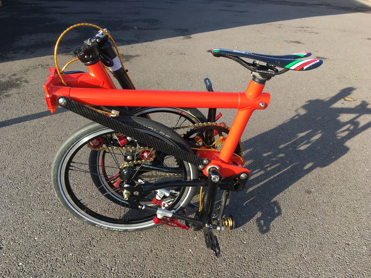Derek Cranage's bike, all folded up