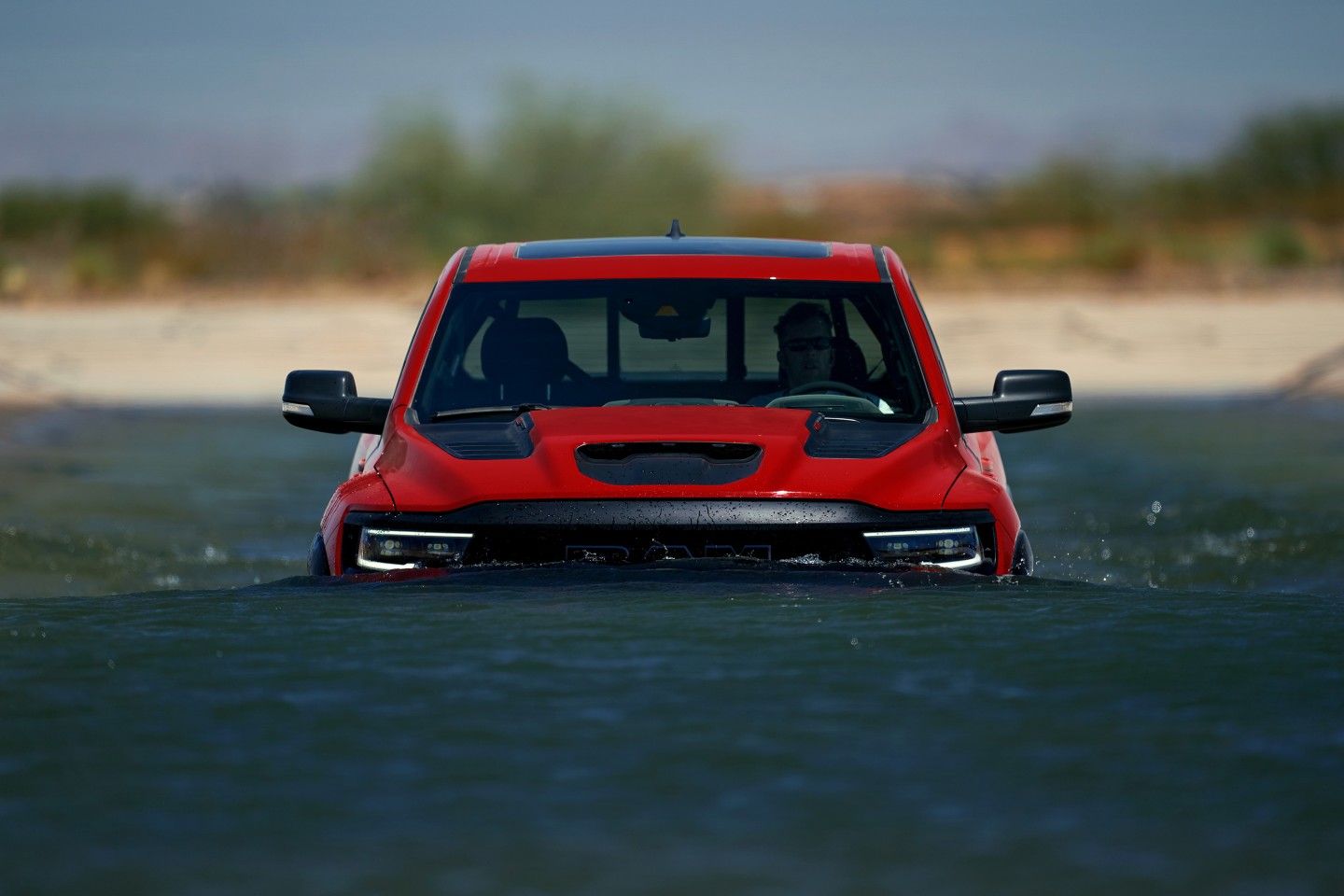 Going for a swim: the 2021 1500 TRX can wade through water up to 32 inches deep