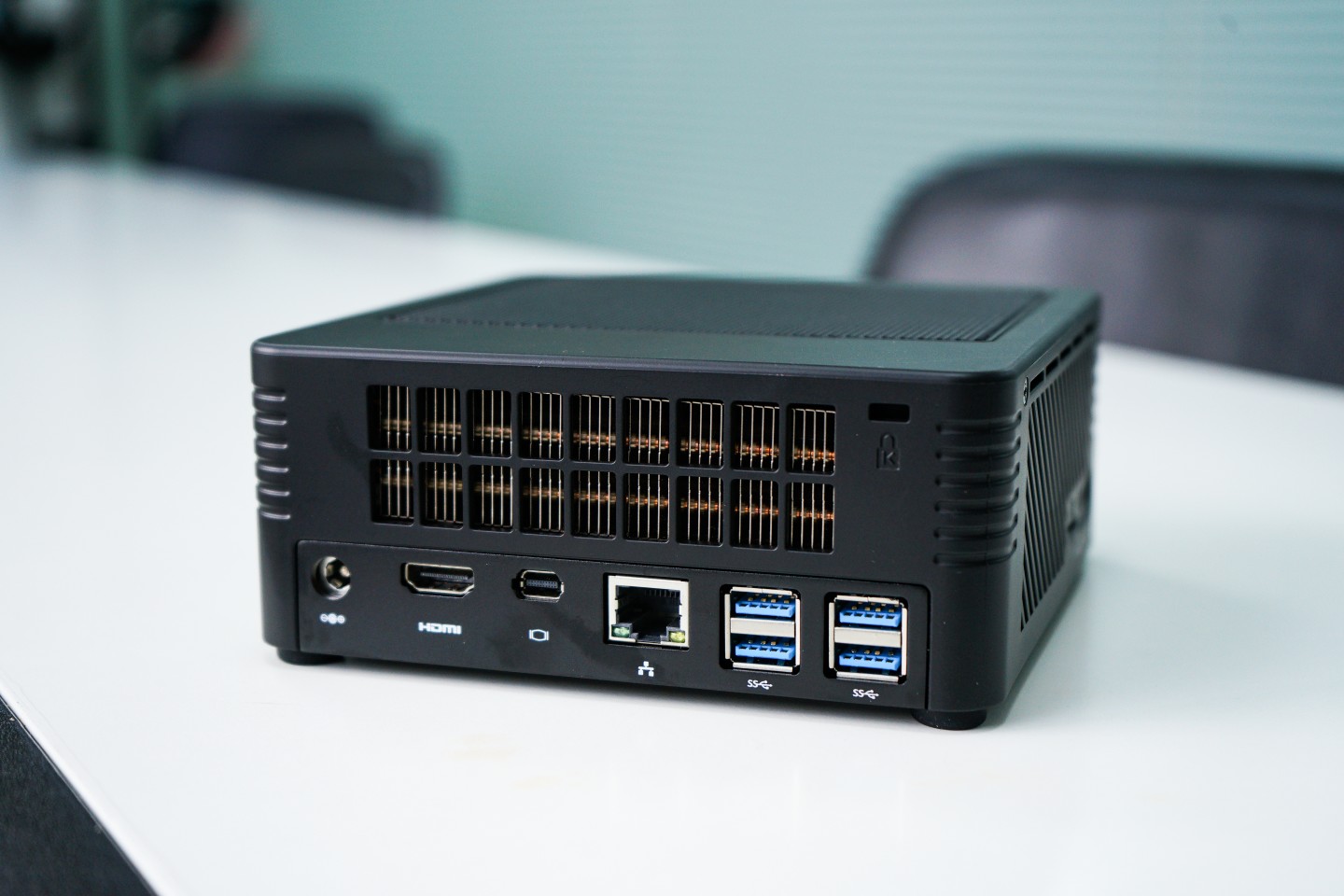 The Minisforum EliteMini H31G has a variety of ports, including HDMI, Mini DisplayPort, four USB 3.0 ports and a 3.5-mm audio jack