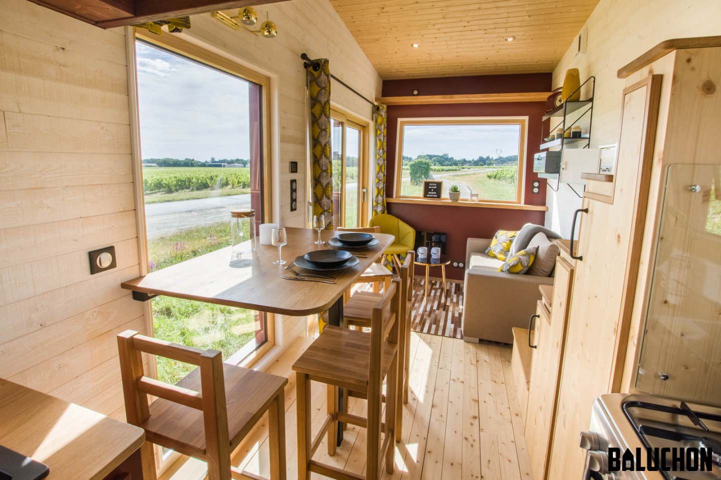 Tiny House Insoumise's small dining table will fit four at a squeeze