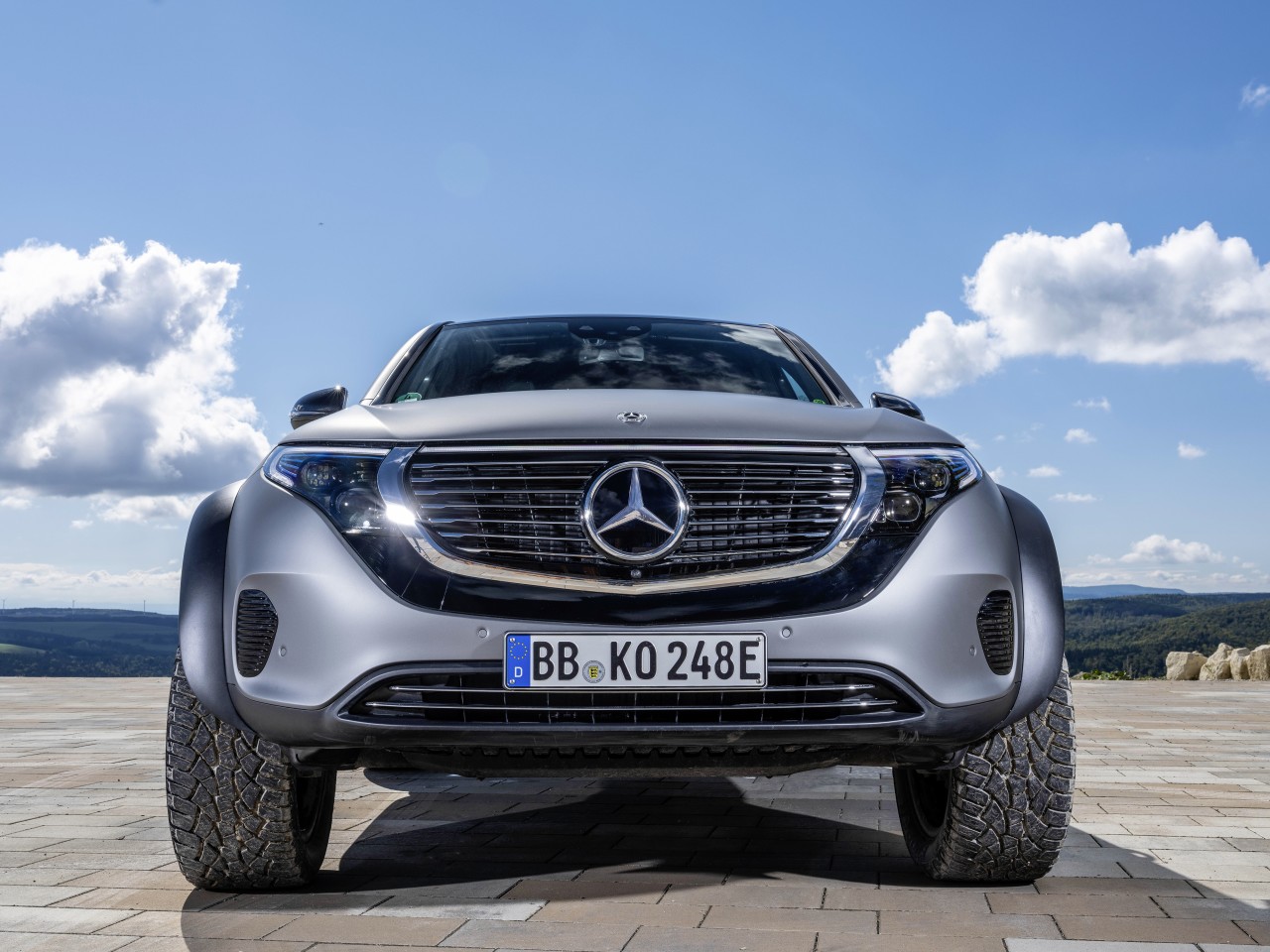 Portal axles and fender flares give the Mercedes EQC 4x4² a presence like no other electric crossover