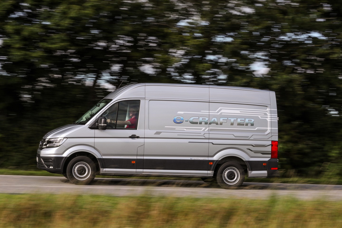 The e-Crafter is powered by a 134-hp electric motor and 35.8-kWh battery