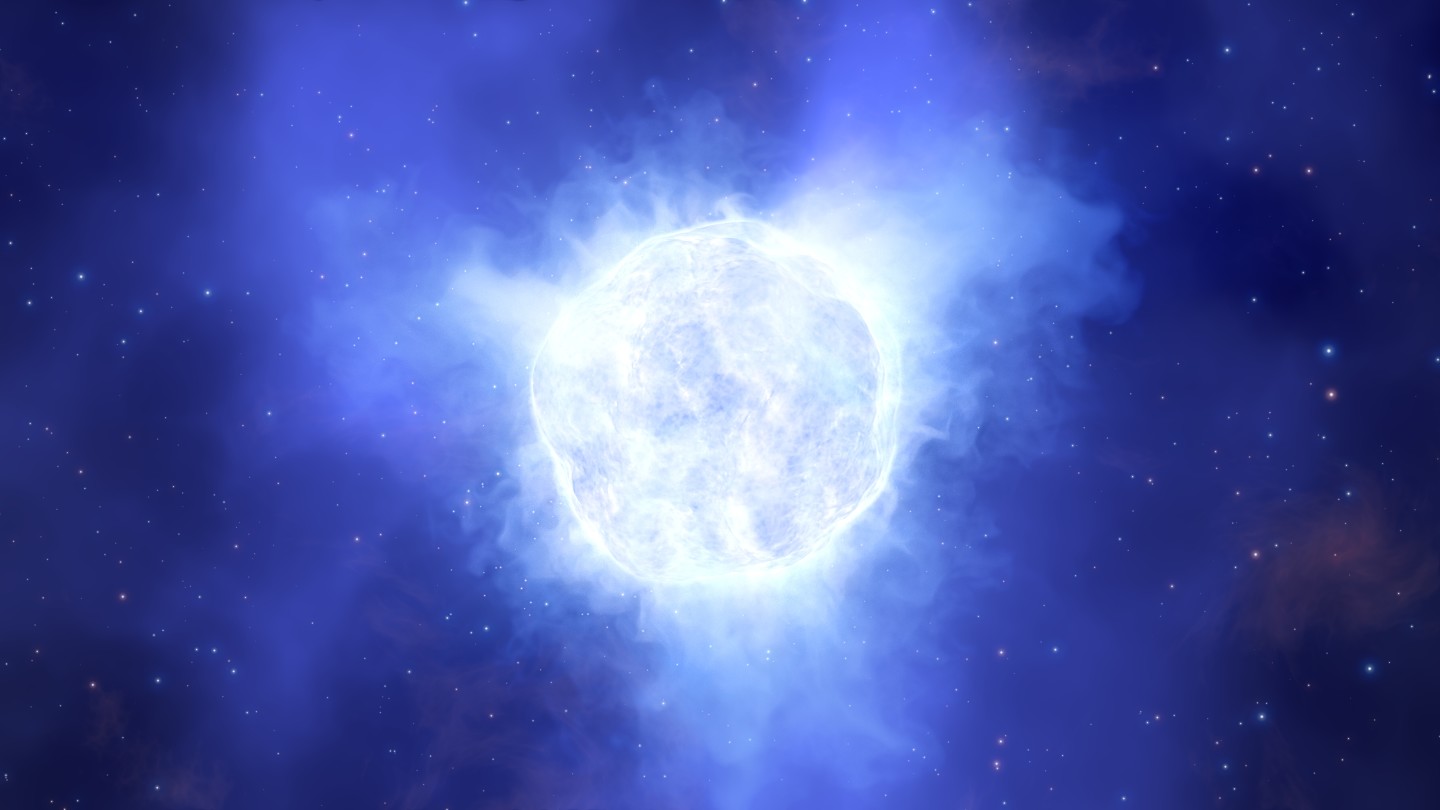 Artist's impression of the now vanished luminous blue variable star