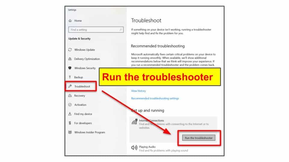 Run the Troubleshooter