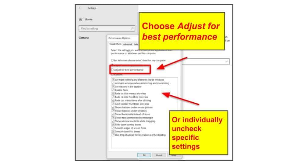 Adjust Appearance &amp; Visual Settings