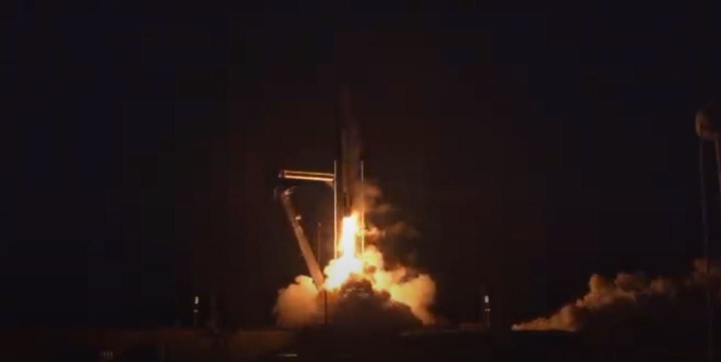 Night launch of Crew-1 from the Kennedy Space center