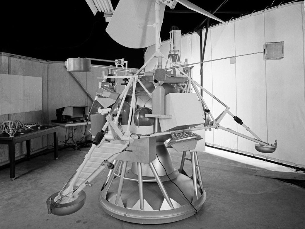 Model of the Surveyor lander, whose booster may have taken up a temporary orbit around Earth