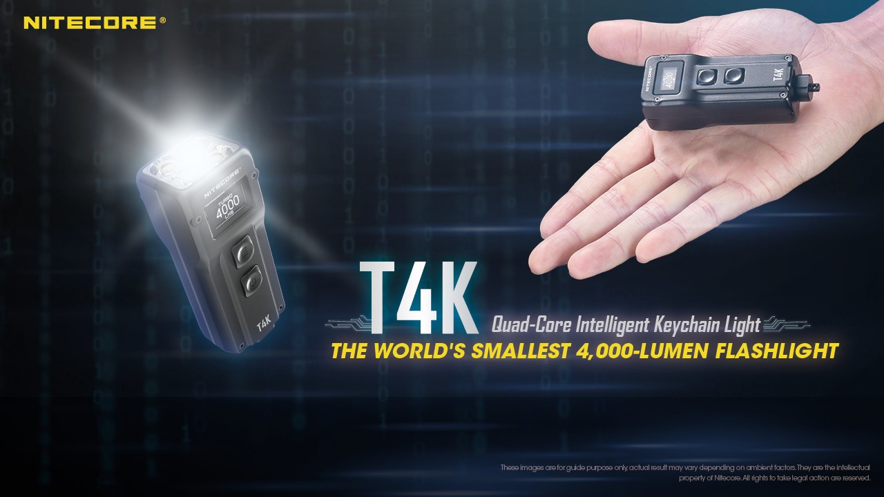 The palm-sized Nitecore T4K puts out 4,000 claimed lumens in turbo mode