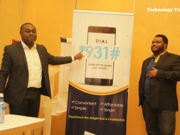 Akin Naphtal, CEO. Instinct Wave with Nnamdi Nwoye, Partner, Credit Switch, while unveiling the Code for Mobile Credit transfer (2)