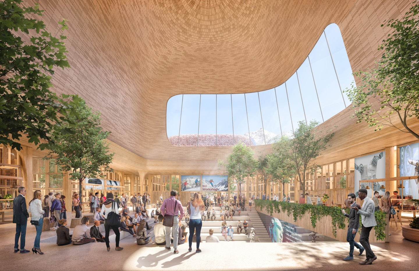 InnHub La Punt's interior will feature skylights to maximize natural light inside