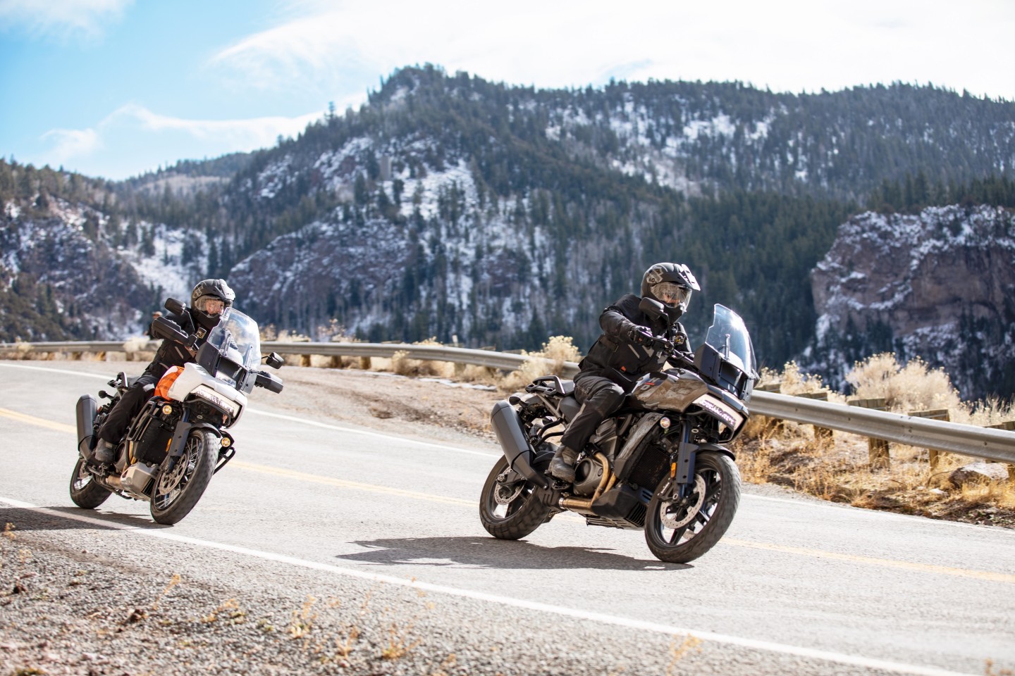 The standard 2021 Harley-Davidson Pan America 1250 in the right, the Special version on the left
