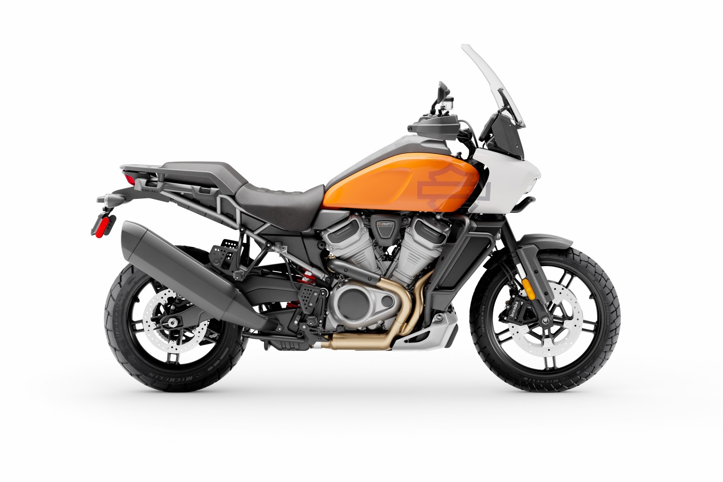 The 2021 Harley-Davidson Pan America 1250 Special in Baja Orange color