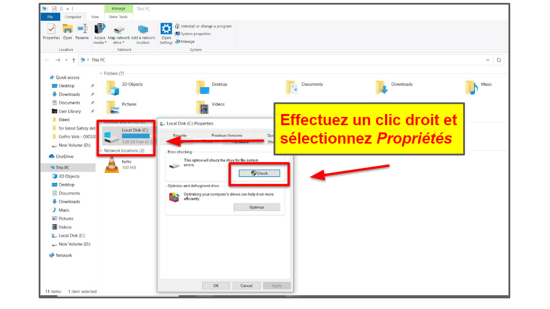 Analysez votre disque dur à la recherche d’erreurs