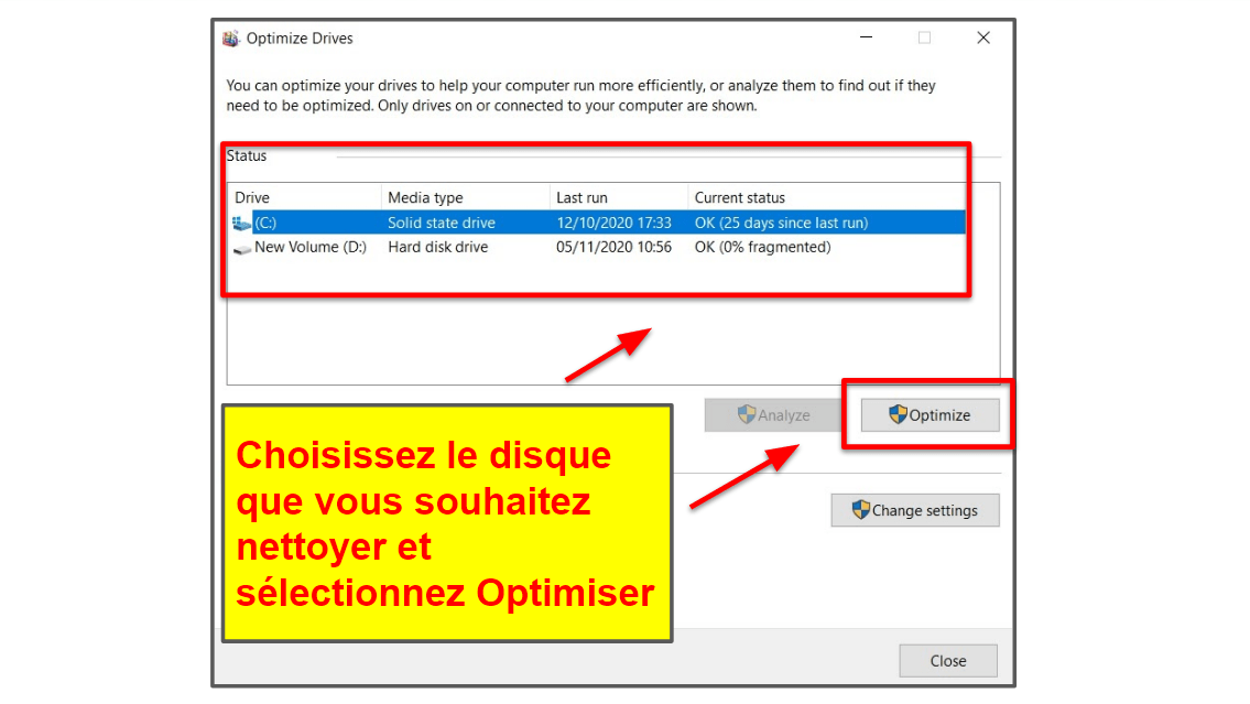 Défragmentez votre disque dur (disque HDD uniquement)