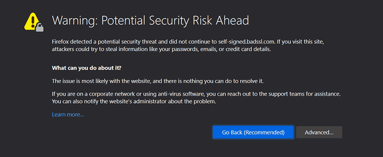 What is a self-signed certificate? - Firefox