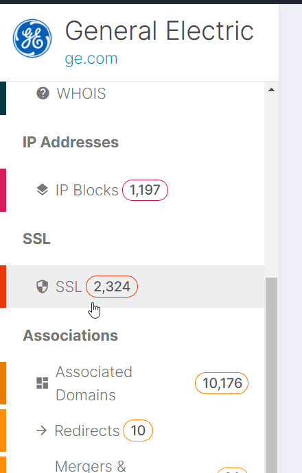 SSL certificates issued to General Electric