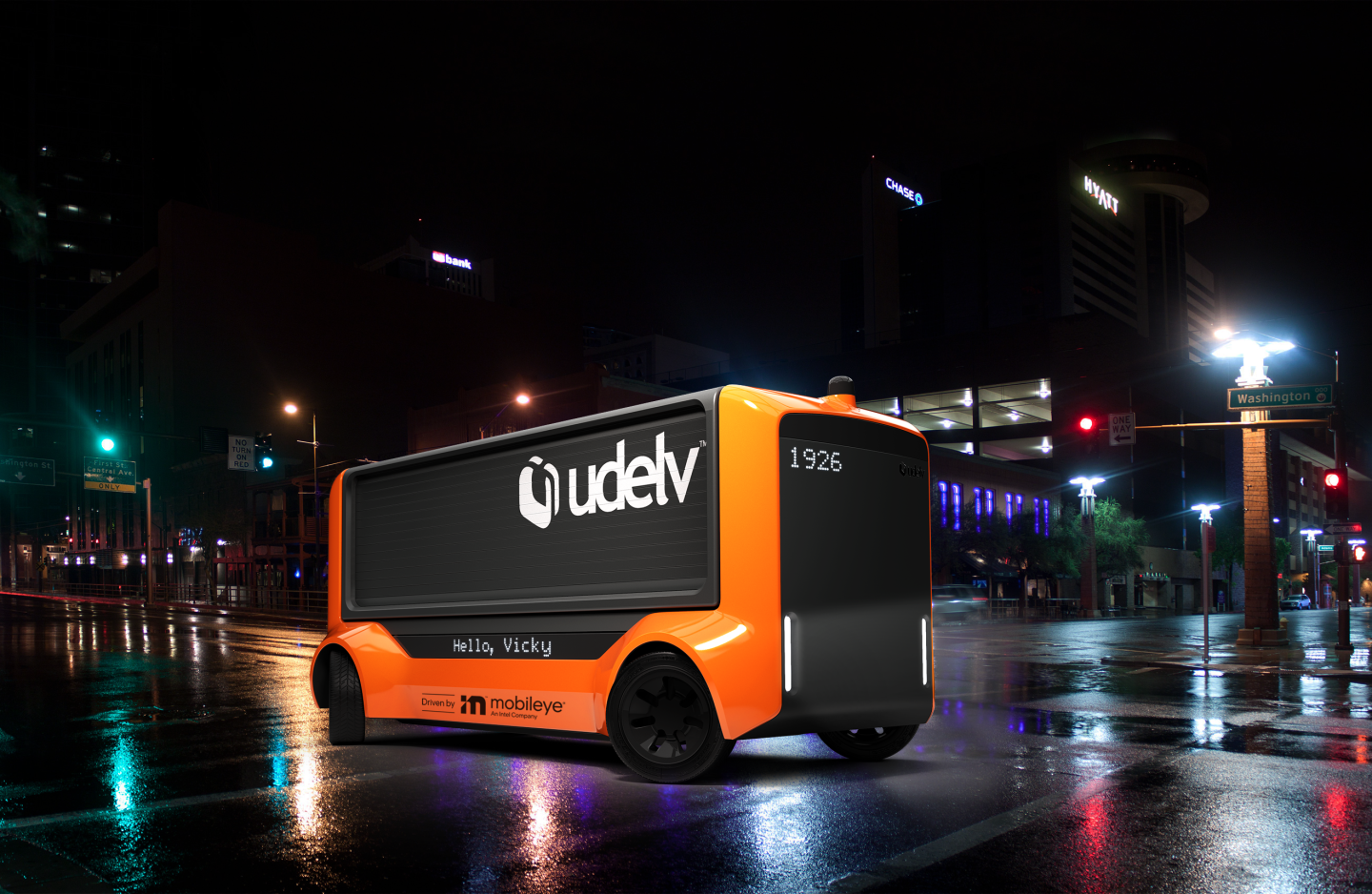 The Udelv Transporter is built around a self-driving system from Intel's Mobileye