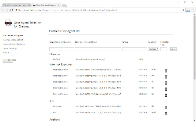 User-Agent Switcher User-Agent Switcher