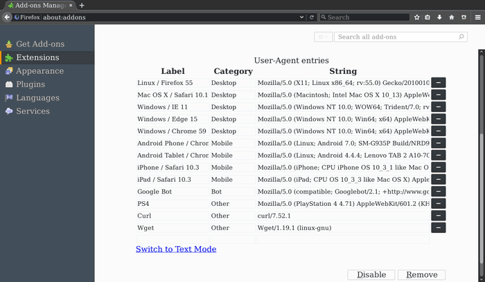 User-Agent Switcher Firefox User-Agent Switcher Firefox