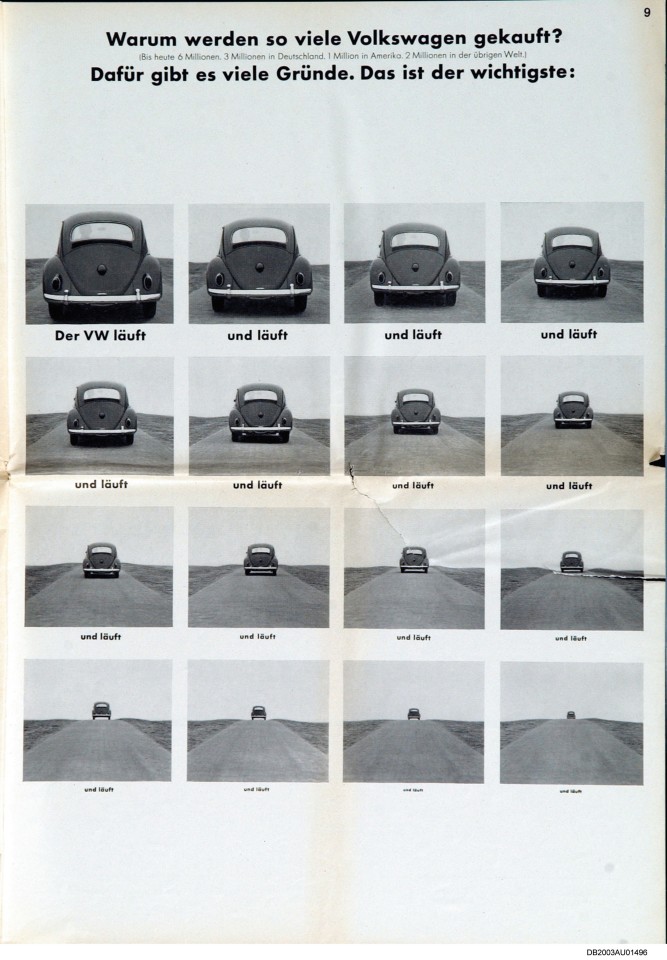 1960's advertising: The VW runs and runs and runs ...