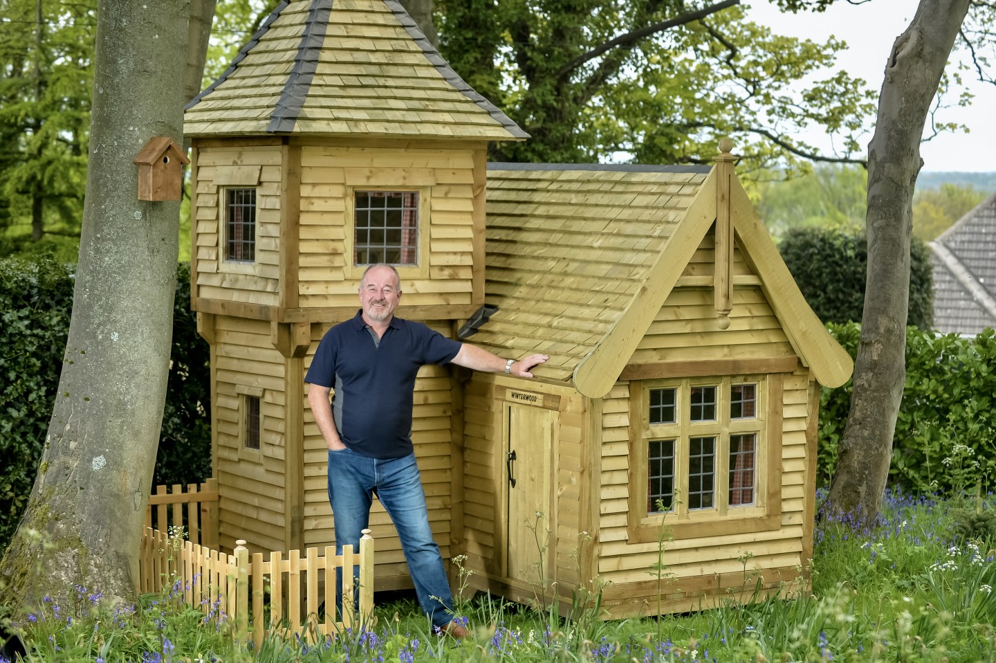 Winterwood, by Mark Campbell, is a cabin styled as a fairytale castle built during the 2020 COVID-19 lockdown in England to inspire his grandchildren. The project is a finalist in the Lockdown category
