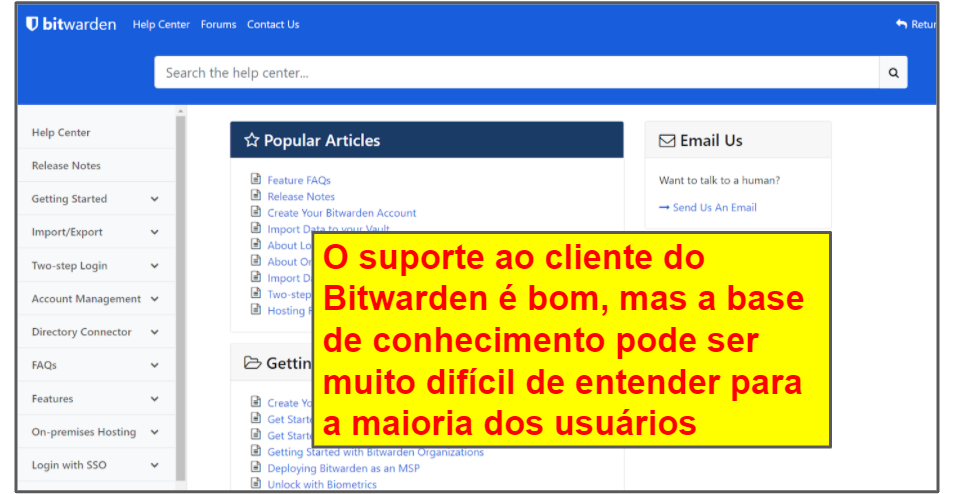 LastPass x Bitwarden: atendimento ao cliente