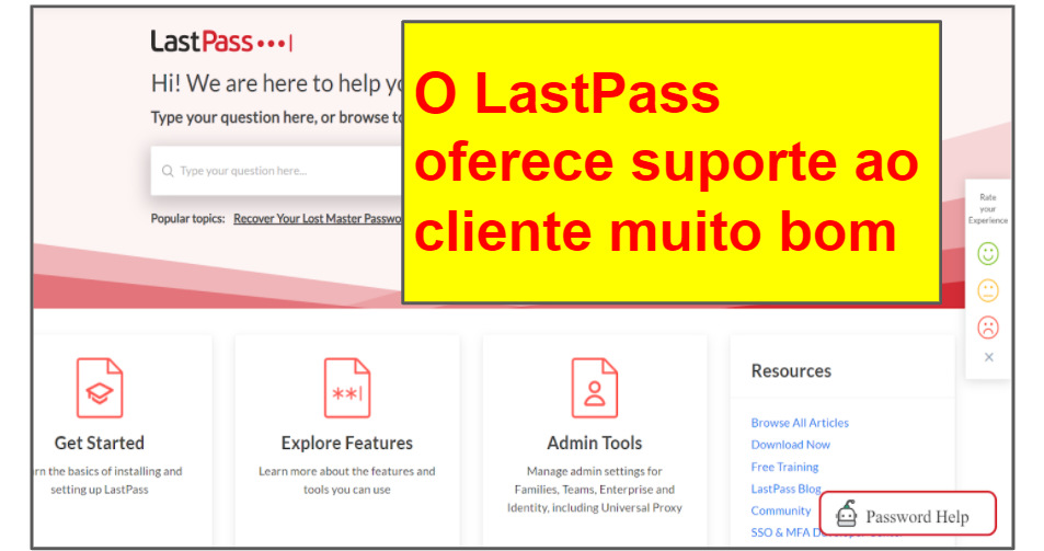 LastPass x Bitwarden: atendimento ao cliente