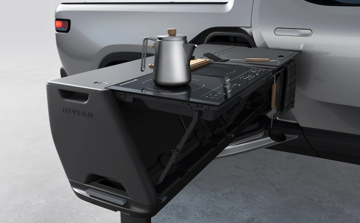 Pull the kitchen out and you're ready to prepare a meal, whether you're at base camp or just on a quick lunch break