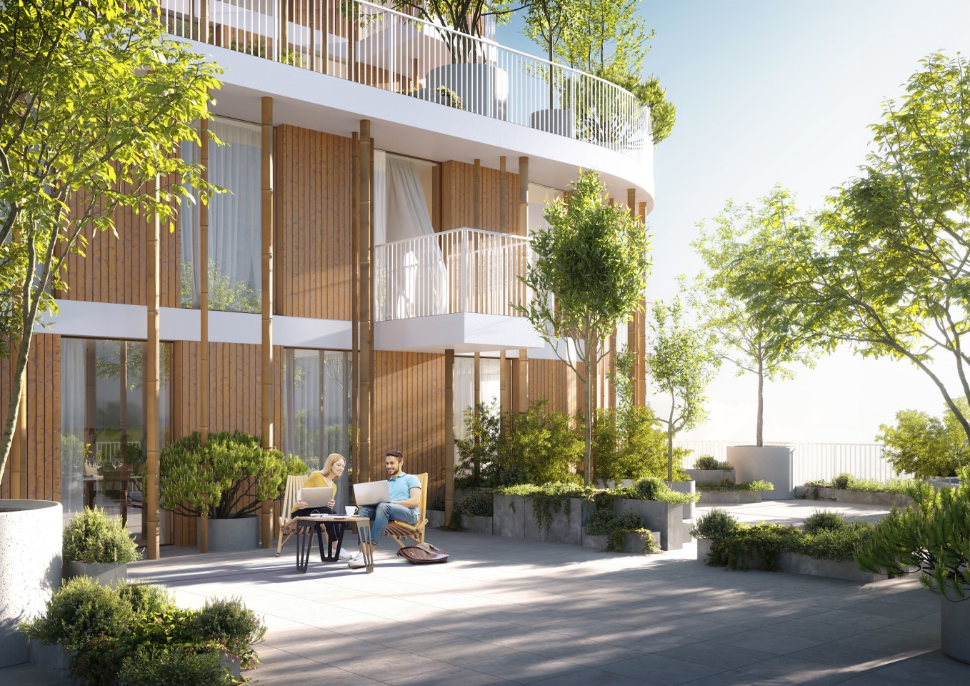 Vancouver Forest will be primarily made from wood and bamboo, with a concrete core that houses the elevator shaft and fire escape stairs