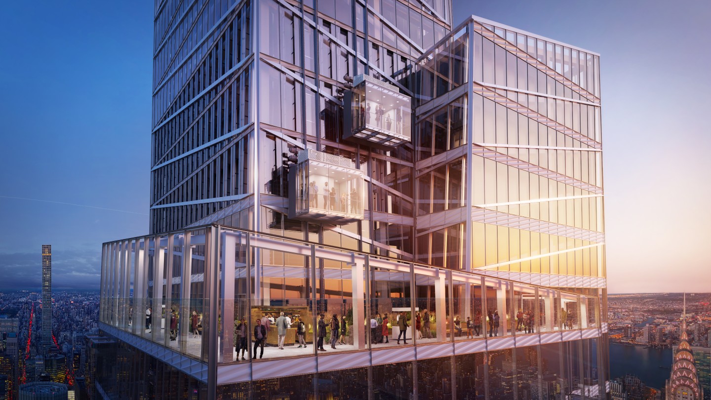 Summit One Vanderbilt's Ascent will offer visitors a glass elevator ride from one part of the viewing point experience to another