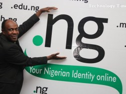 Sunday Folayan, President of Nigeria Internet Registration Association of Nigeria (NIRA) seen at a display of Nigeria’s .ng Internet domain name in Lagos