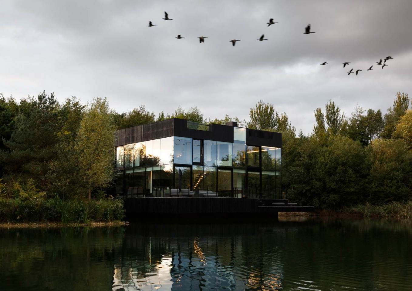 As the name might suggest, the Glass Villa on the lake is big on transparency