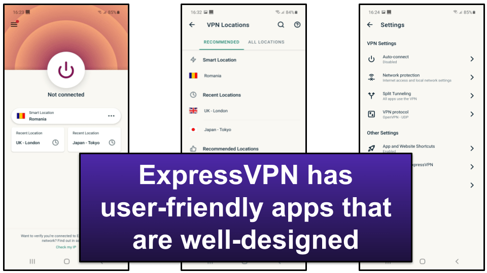 ExpressVPN vs. ProtonVPN: Ease of Use — Mobile &amp; Desktop Apps