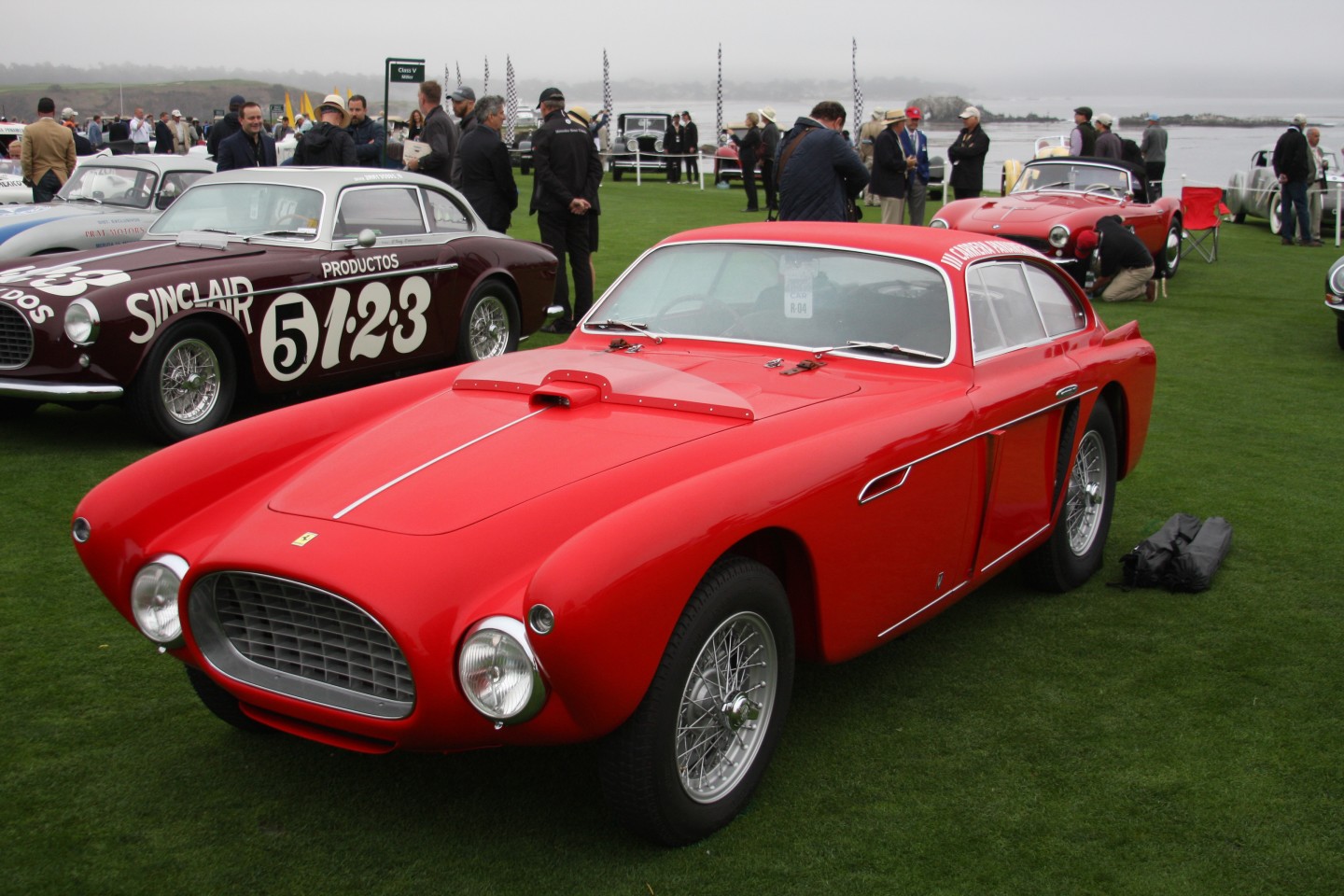 The winner of the La Carrera Panamericana Class in the 2021 Pebble Beach Concours was this 1952 Ferrari 340 Mexico Vignale Berlinetta owned by Les Wexner of New Albany, Ohio.
