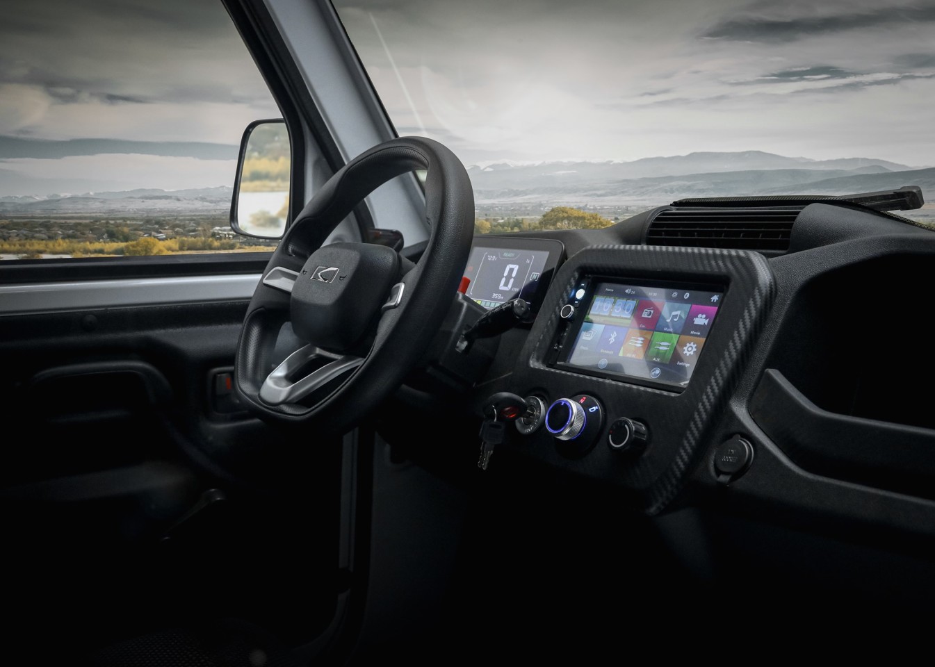 The Pickman XR features a multimedia LCD infotainment touchscreen display