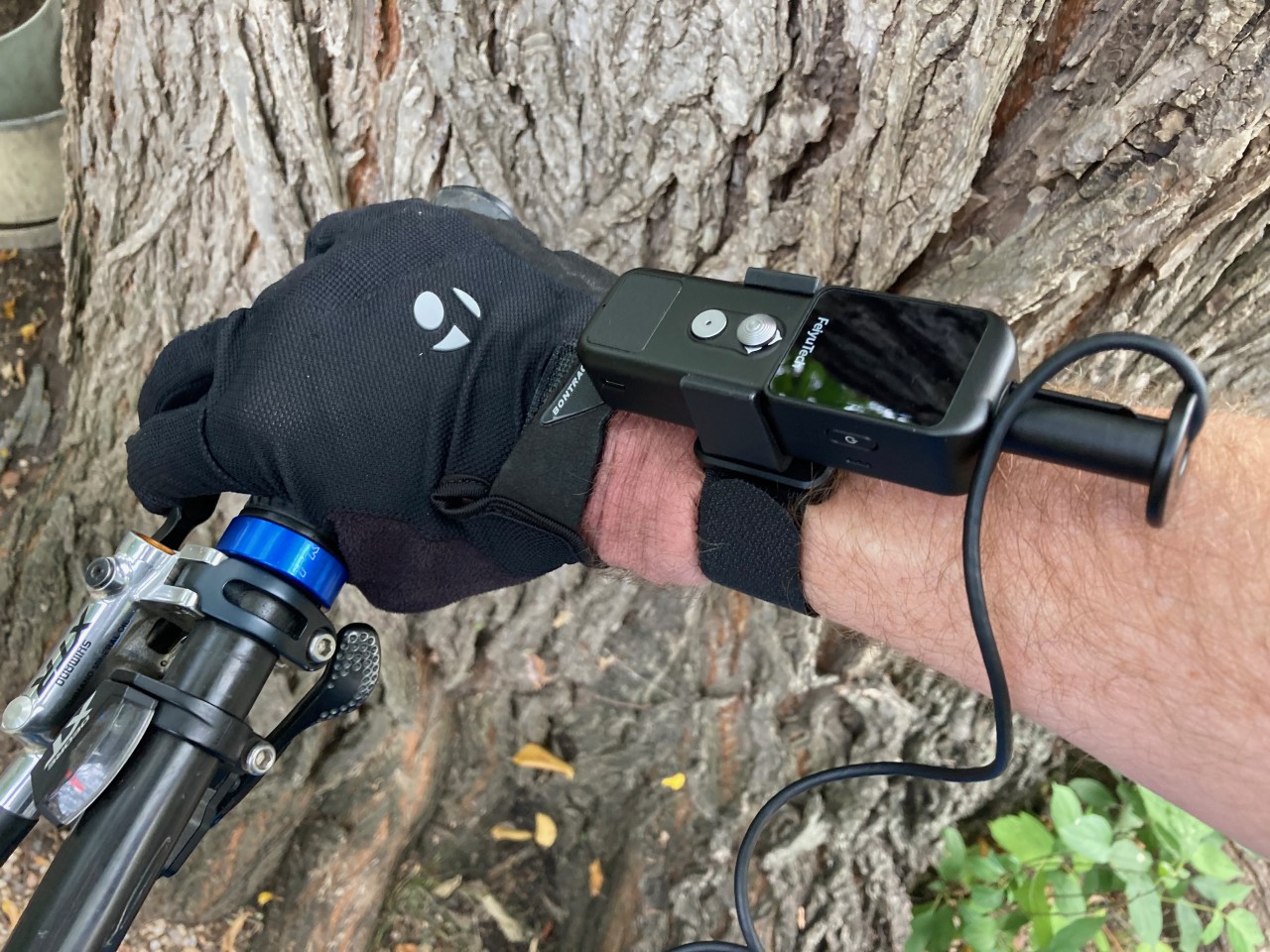 The Pocket 2S handle can be wrist-mounted, as seen here