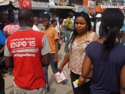 Economic hub: People seen walking inside Ikeja Computer Village in Lagos, Nigeria’s biggest technology market cluster