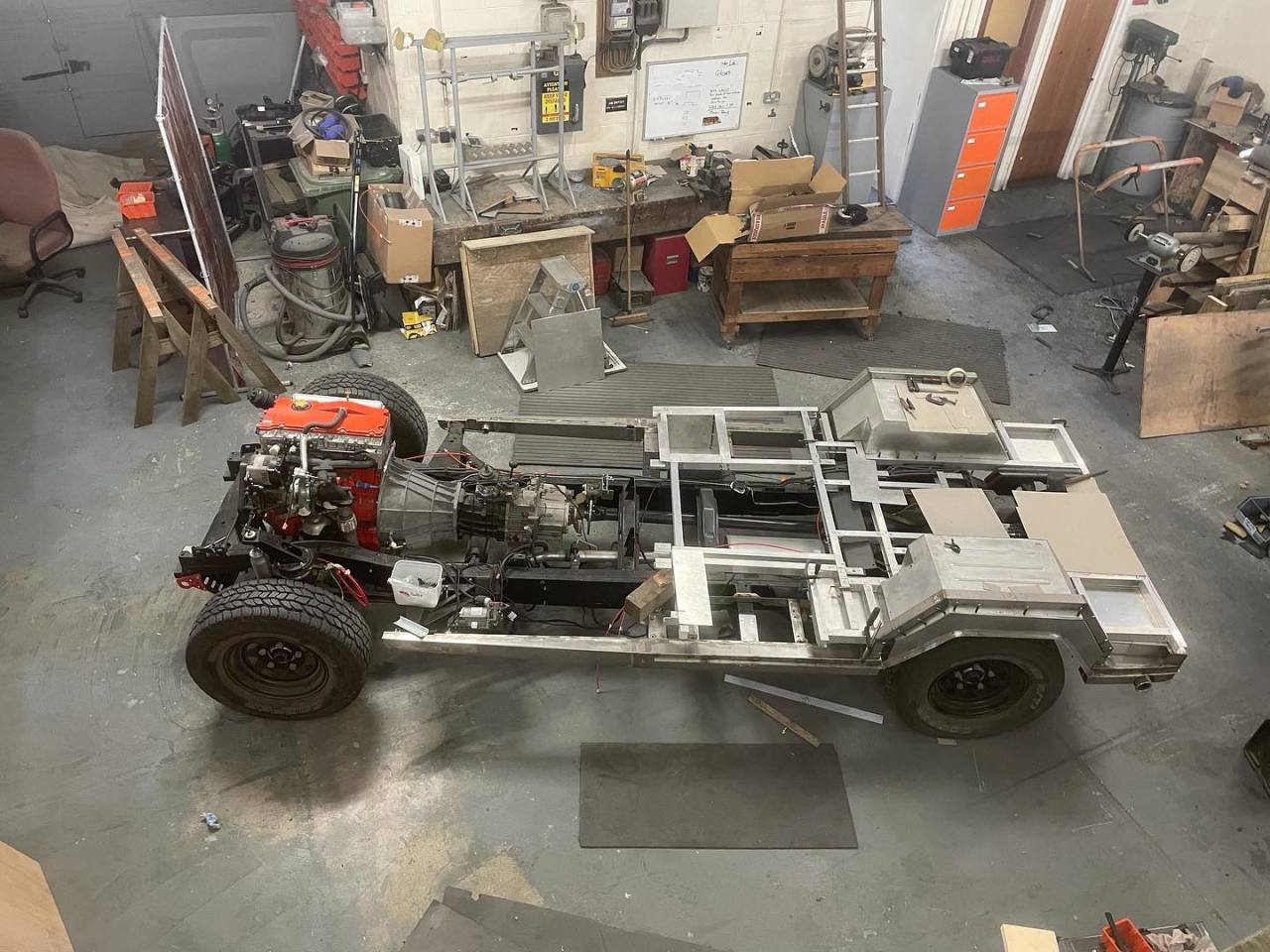 A look at the brand-new marine paint-coated Land Rover chassis and RV mounting frame