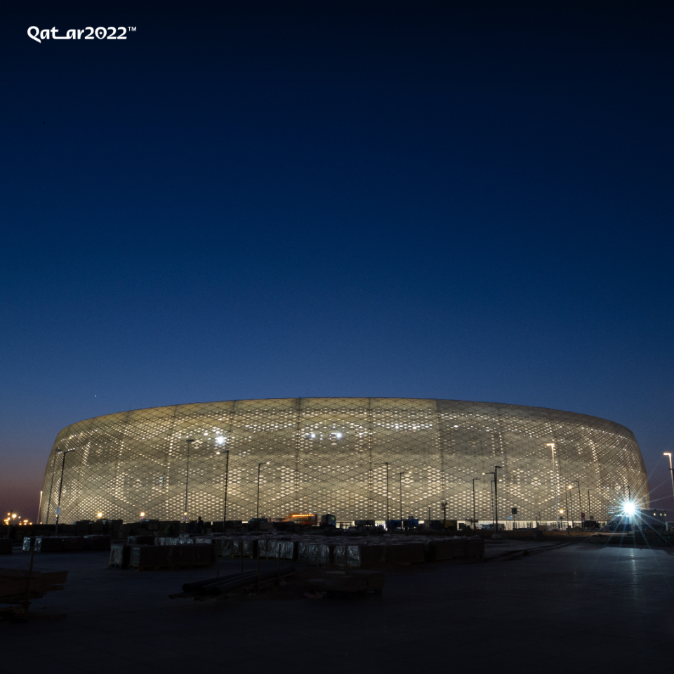 The Al Thumama Stadium is designed to resemble the gahfiya, which is a traditional woven head covering worn throughout the Middle East